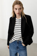 Blazer entalhado preto